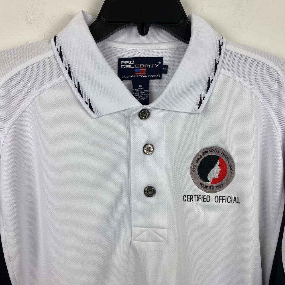 Iowa Girls High School Ref Polo Official Shirt Certified Referee White XL Adult